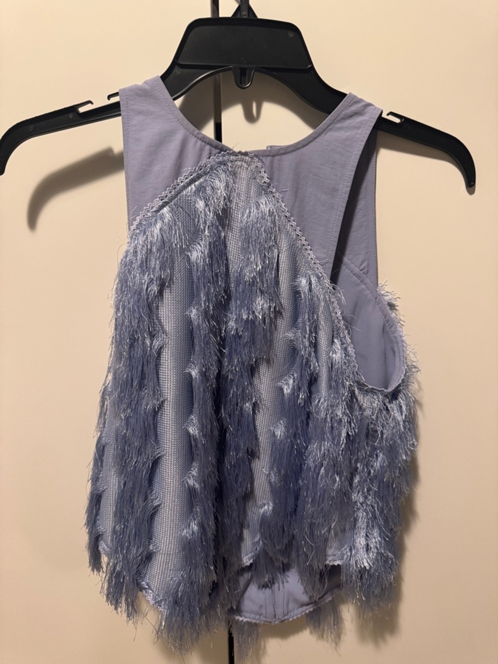 Ganni Lilac Fringe Dance Top
